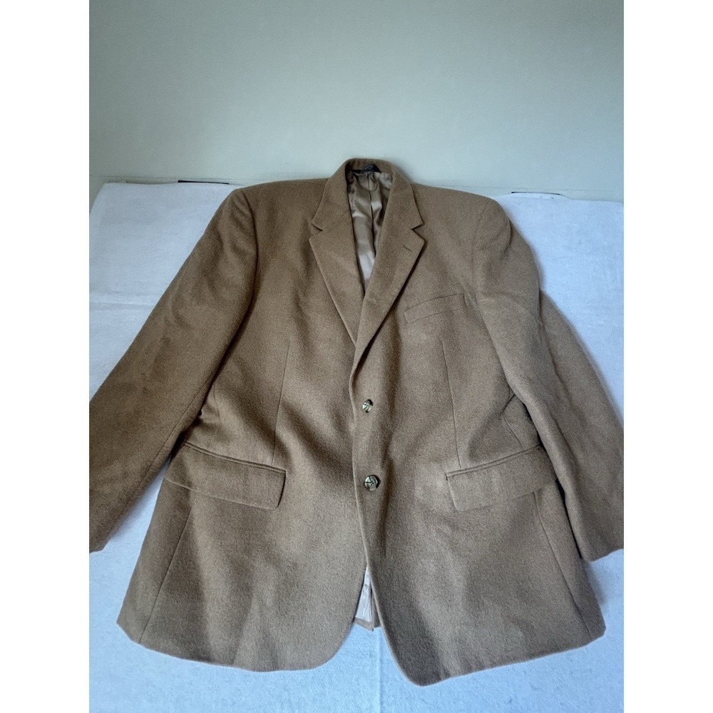 Claiborne‎ Mens 44R 100% Pure Cashmere Camel Sport Coat Blazer Jacket Classic